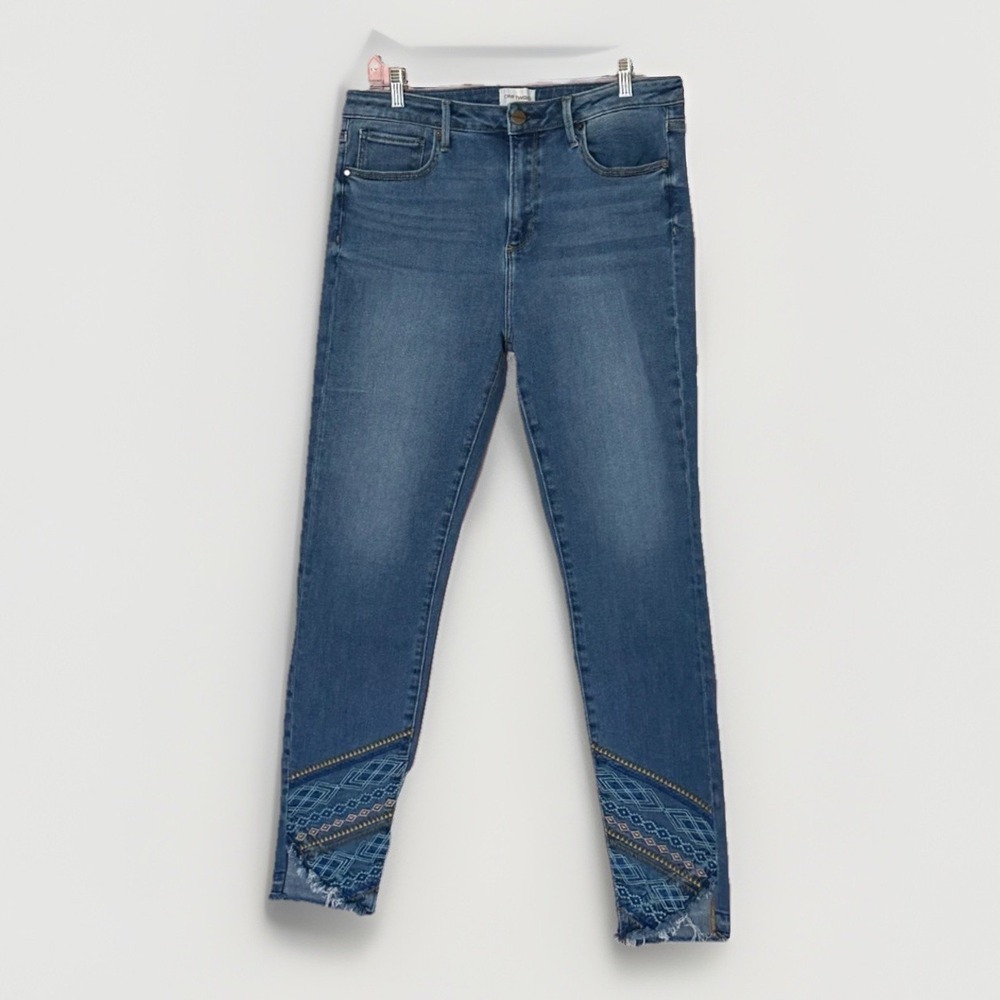 Driftwood Jackie High Rise Jean Women 31 Boho Frayed Raw Hem Western Indie Aztec